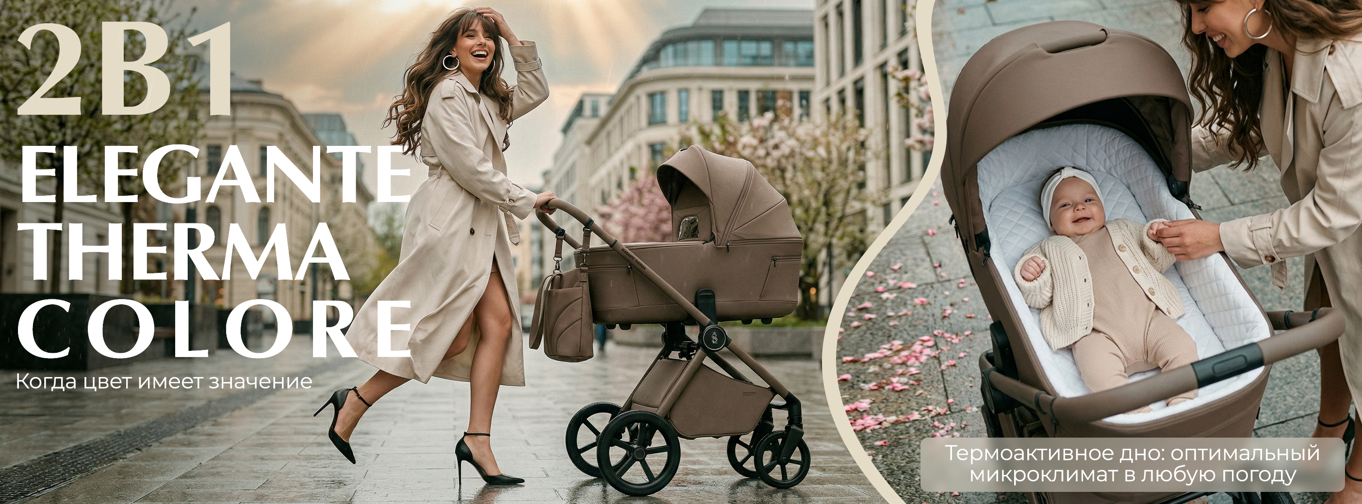 Коляска 2в1 SBL Elegante Therma Colore